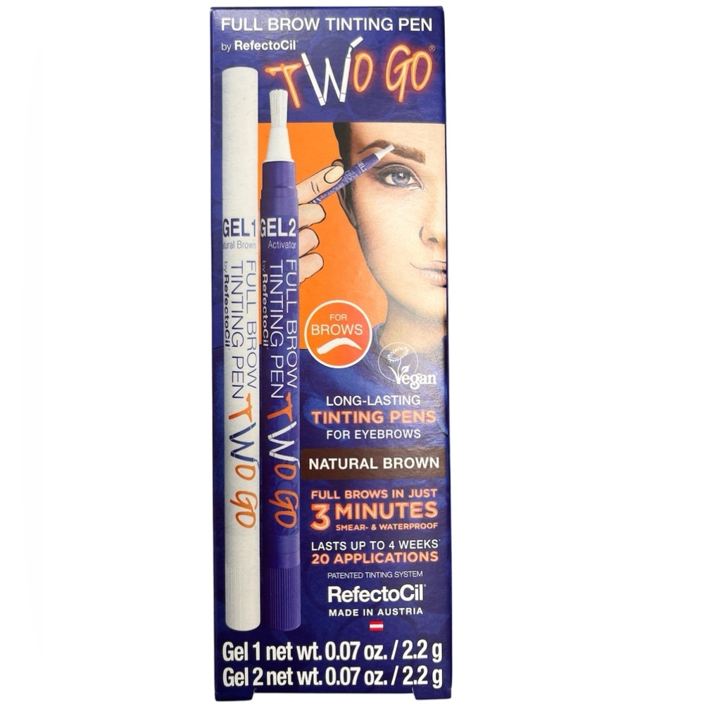 🆕 RefectoCil TWO GO Full Brow Tinting Pen NATURAL BROWN NEW